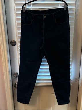 Express Dark Denim Cropped Skinny Jeans